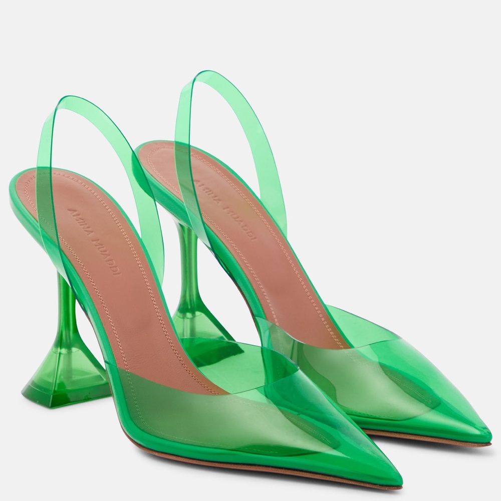 AMINA MUADDI Holli Glass PVC slingback pumps